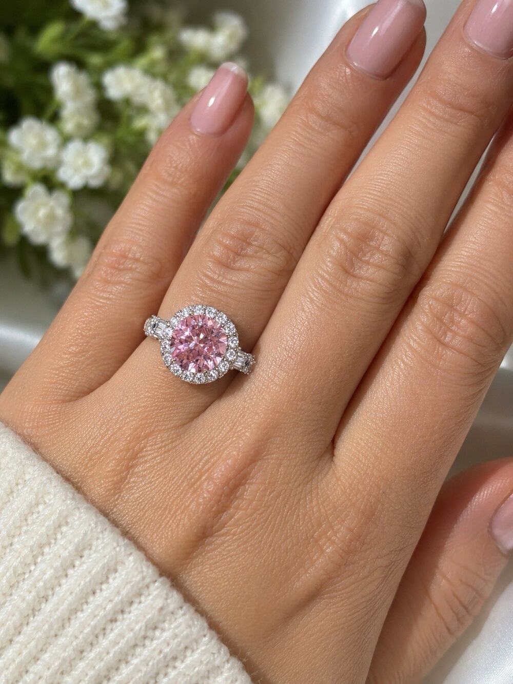 Tycoon 925 Pink And Clear Size 9 Ring